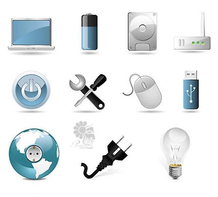 دانلود تصاویر وکتور آیکون های متنوع – Different Computer Icons